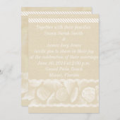 Invitation de mariage de Burlap Beach (Devant / Derrière)