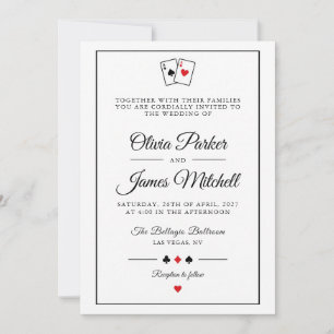 Invitation de mariage de casino