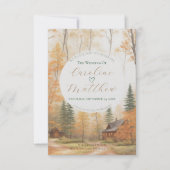 Invitation de mariage de chalet d'automne (Devant)