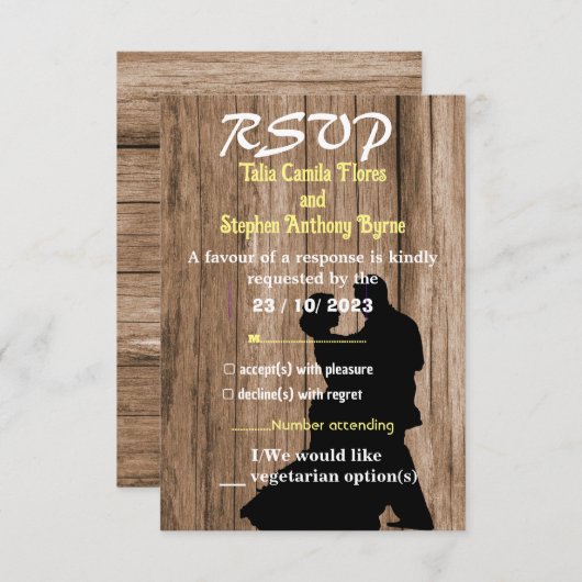 Invitation de mariage de charpentier (Devant / Derrière)