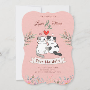 Invitation de mariage de chat drôle 