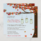 Invitation de mariage de chêne de pot de maçon (Devant / Derrière)