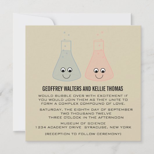 Invitation de mariage de chimie mignonne (Devant)