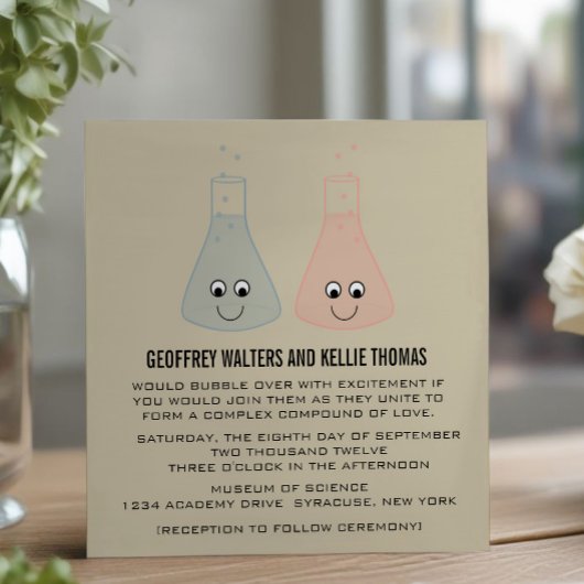 Invitation de mariage de chimie mignonne