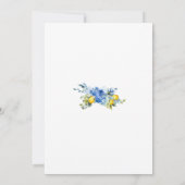 Invitation de mariage de citron florale bleue (Dos)