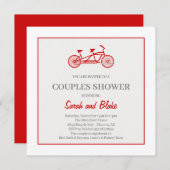 Invitation de mariage de couple à vélo en tandem (Devant / Derrière)