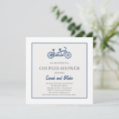 Invitation de mariage de couple à vélo tandem (Debout devant)