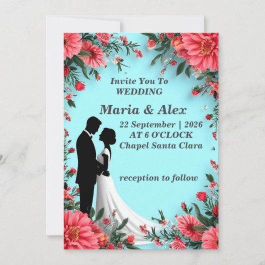✨ Invitation de mariage de couple pour événement f (Devant)