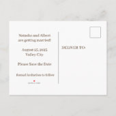 Invitation de mariage de couple victorien d'époque (Dos)