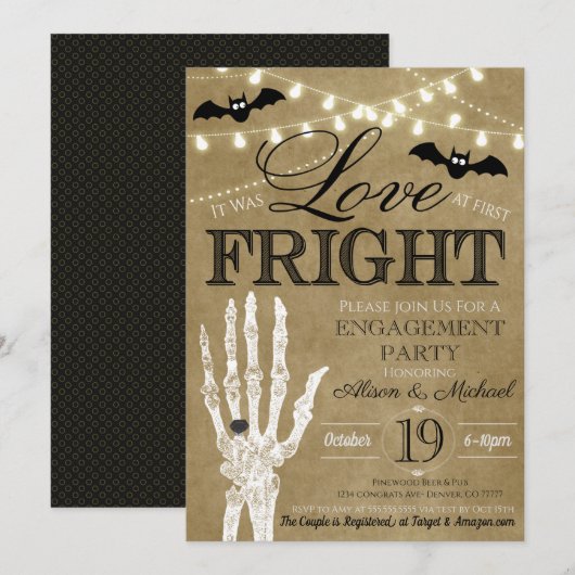 Invitation de mariage de couples Halloween (Devant / Derrière)