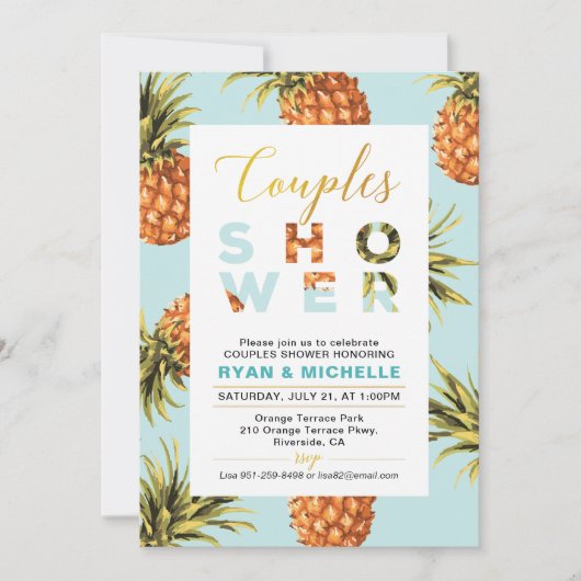 Invitation de mariage de couples pour une soirée t (Devant)