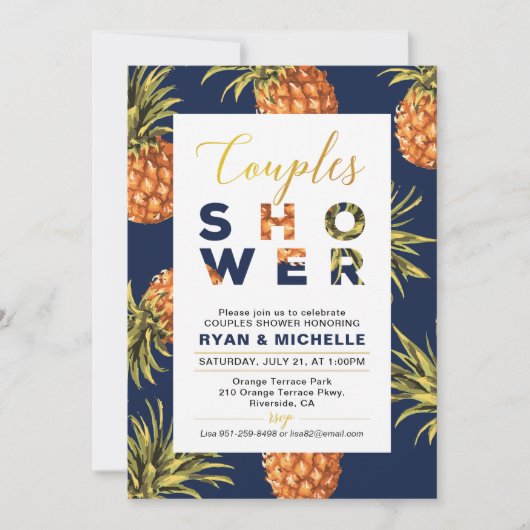 Invitation de mariage de couples pour une soirée t (Devant)