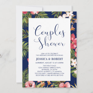 Invitation de mariage de couples tropicaux moderne