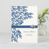 Invitation de mariage de Dark-blue Fleur de Lis (Debout devant)
