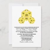 Invitation de mariage de dés D20 Jaune (Devant)