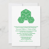 Invitation de mariage de dés D20 vert (Devant)