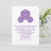 Invitation de mariage de dés D20 violet (Debout devant)