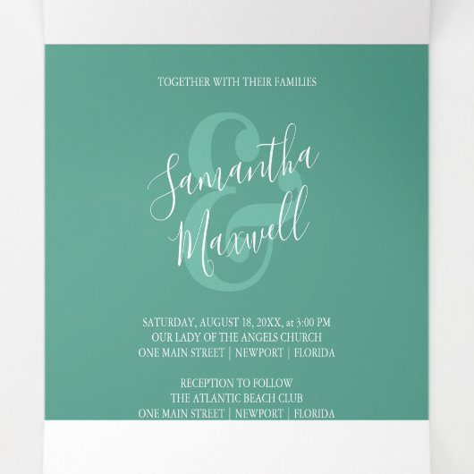 Invitation de mariage de destination (Intérieur au milieu)