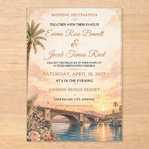 Invitation de mariage de destination au lac Havasu