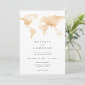 Invitation de mariage de destination avec carte du (Debout devant)