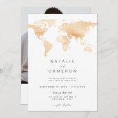 Invitation de mariage de destination avec carte du (Devant / Derrière)