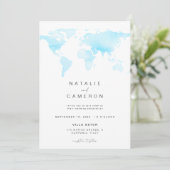Invitation de mariage de destination avec carte du (Debout devant)