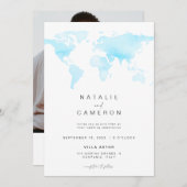 Invitation de mariage de destination avec carte du (Devant / Derrière)