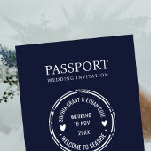 Invitation de mariage de destination bleue pour pa