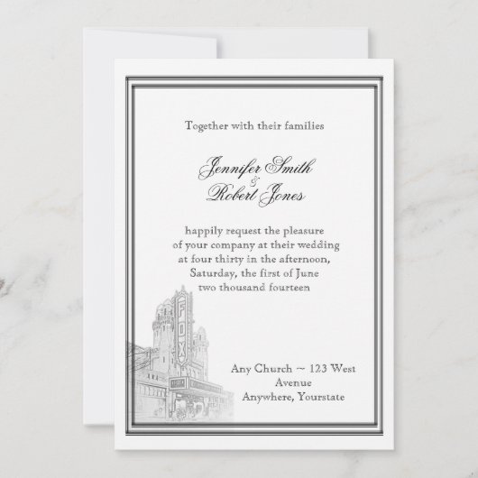 Invitation de mariage de destination d'Atlanta (Devant)