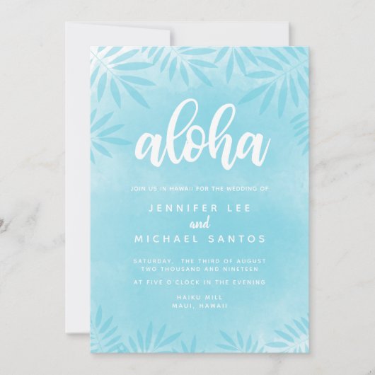 Invitation de mariage de destination en aquarelle (Devant)