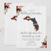 Invitation de mariage de destination en Floride (Devant / Derrière)