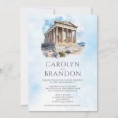 Invitation de mariage de destination grecque avec  (Devant)