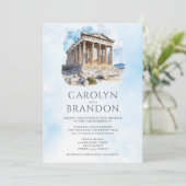 Invitation de mariage de destination grecque avec  (Debout devant)