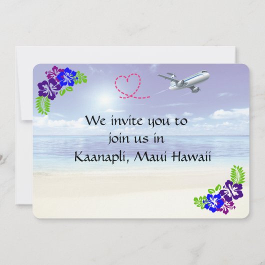 Invitation de mariage de destination Hawaii (Dos)