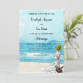 Invitation de mariage de destination illustrée per (Debout devant)