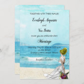 Invitation de mariage de destination illustrée per (Devant / Derrière)