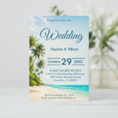Invitation de mariage de destination Ocean Paradis (Debout devant)