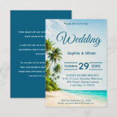 Invitation de mariage de destination Ocean Paradis (Devant / Derrière)