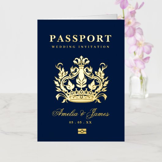 Invitation de mariage de destination réelle en feu (Orchidée)