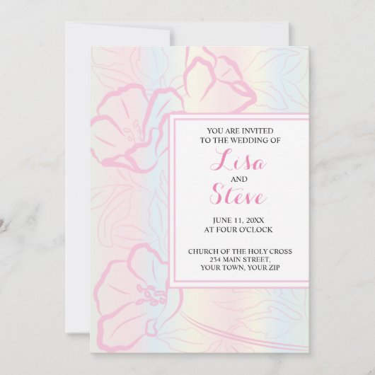 Invitation de mariage de destination sur une île t (Devant)