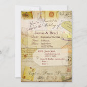 Invitation de mariage de destination Thème à la cr (Devant)