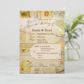 Invitation de mariage de destination Thème à la cr (Debout devant)
