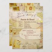 Invitation de mariage de destination Thème à la cr (Devant / Derrière)