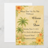 Invitation de mariage de destination tropicale (Devant / Derrière)