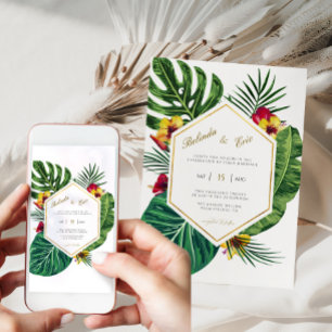 Invitation de mariage de destination tropicale