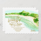 Invitation de mariage de destination tropicale (Devant / Derrière)