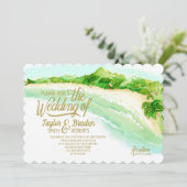 Invitation de mariage de destination tropicale (Debout devant)