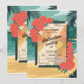 Invitation de mariage de destination tropicale (Devant / Derrière)