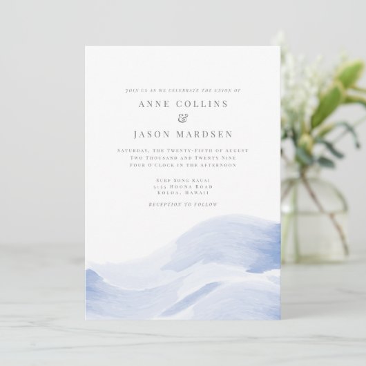 Invitation de mariage de destination - Vagues océa (Debout devant)