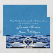 Invitation de mariage de deux cygnes (Devant / Derrière)